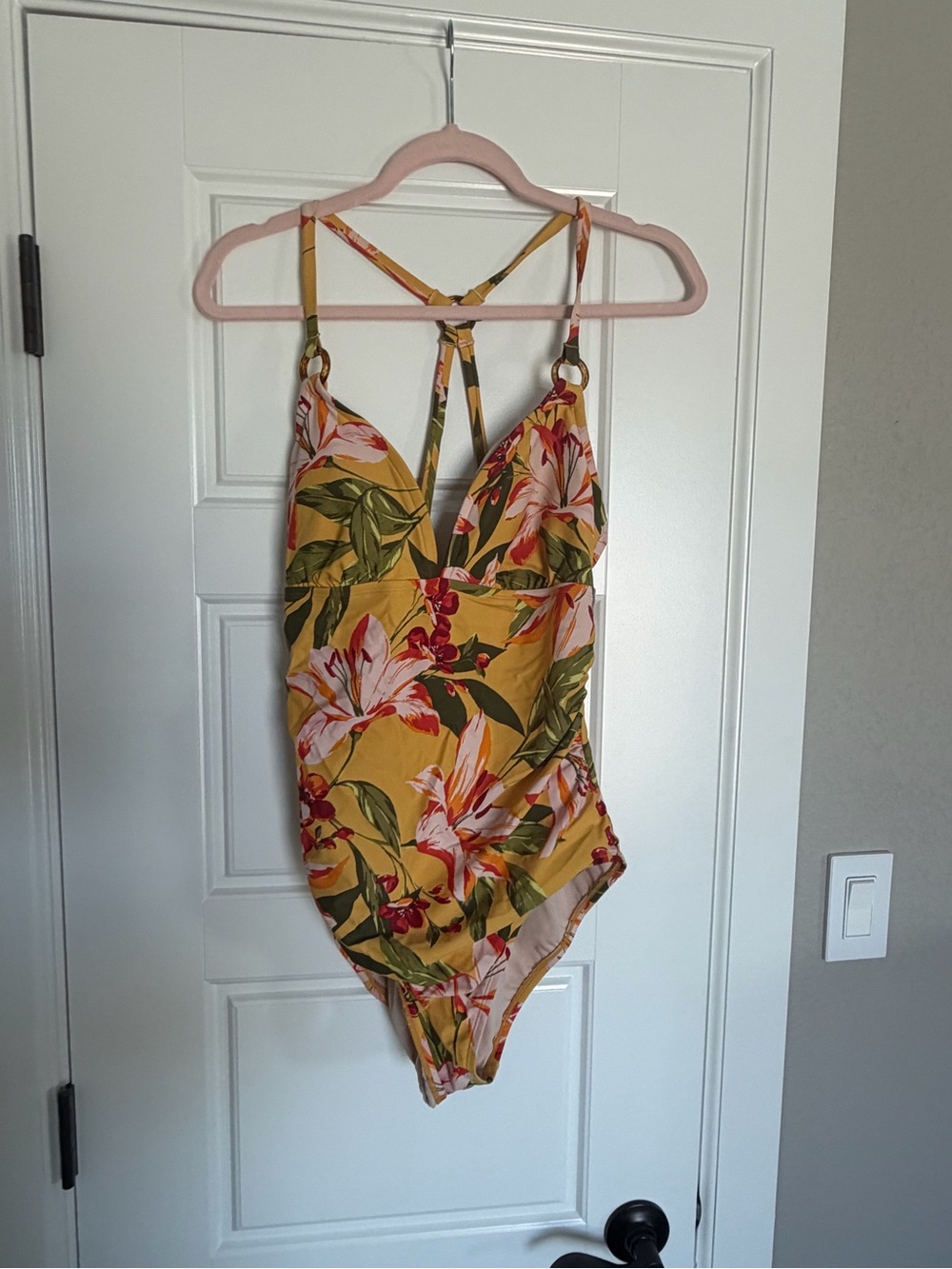 Floral Yellow women One-Piece Swimsuit